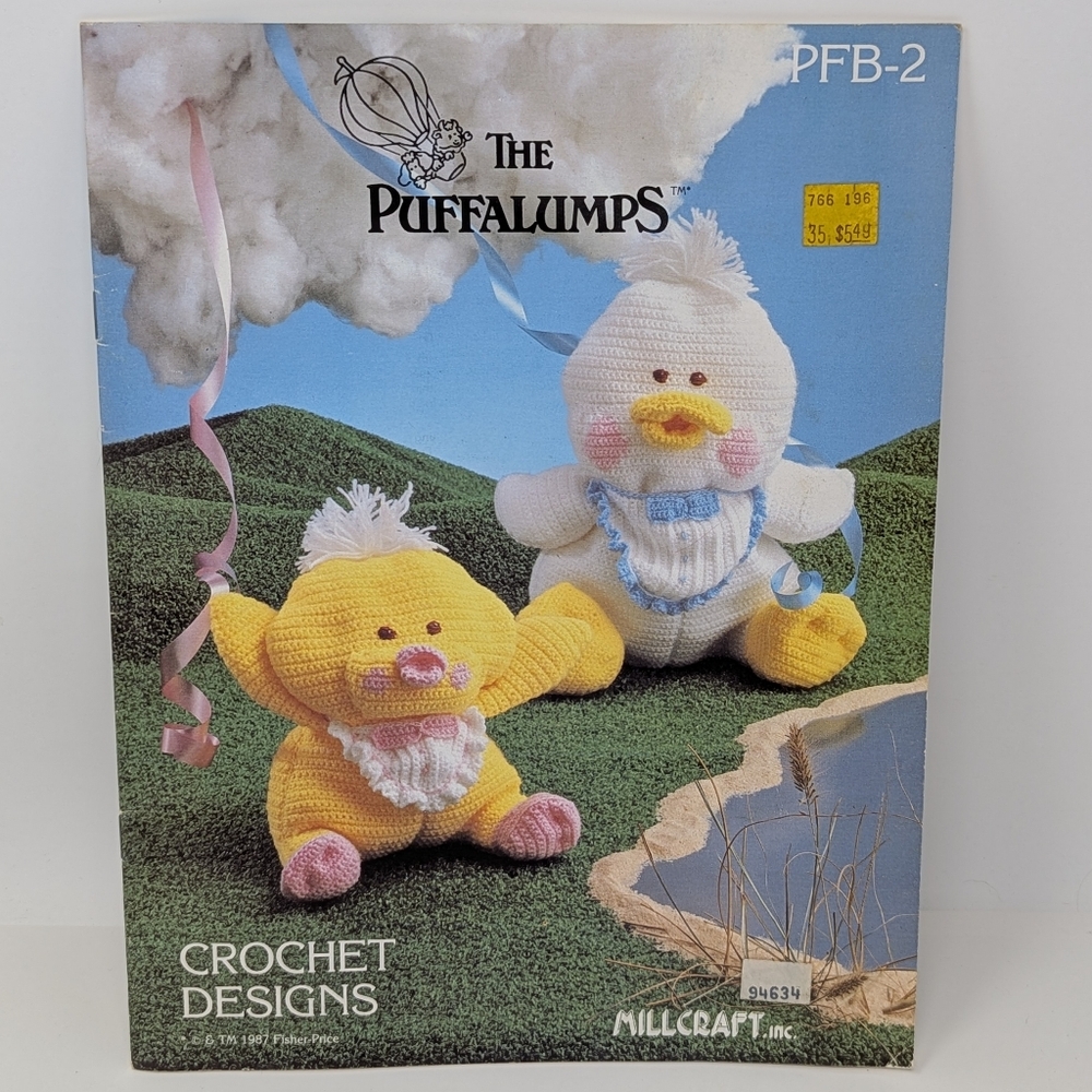 The Puffalumps Crochet Designs Pattern Book Millcraft Duck Baby Vintage 1987